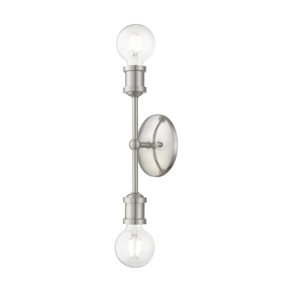 2 Light Brushed Nickel ADA Vanity Sconce