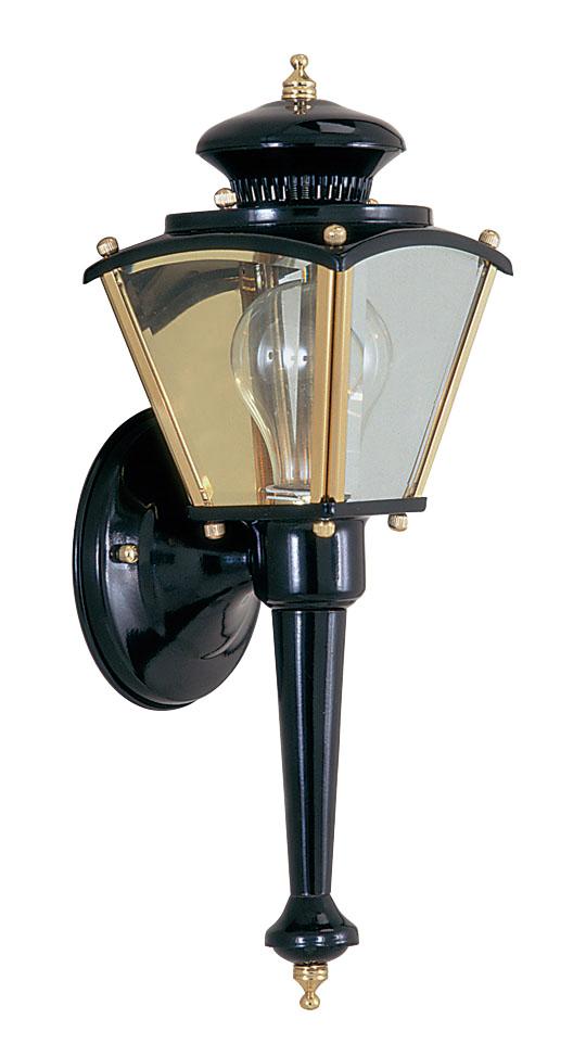 One Light Black Wall Lantern