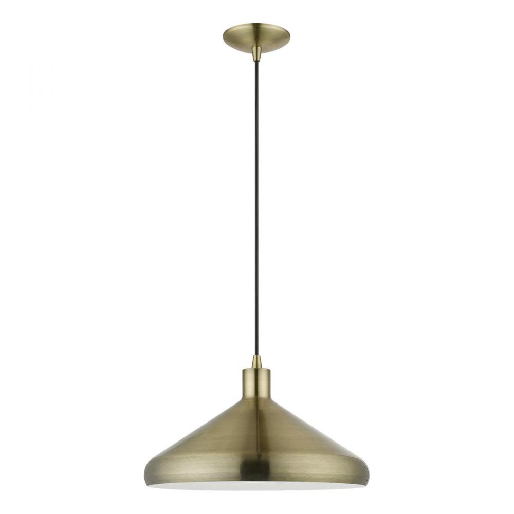 1 Light Antique Brass Pendant