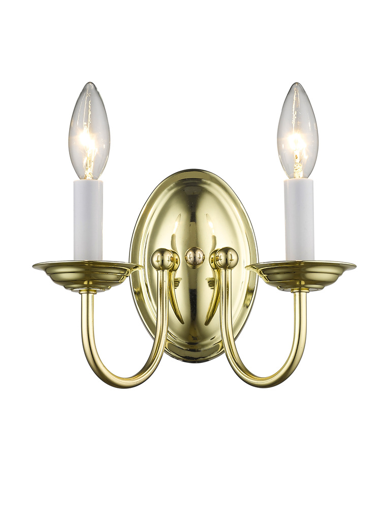 2 Light Polished Brass Wall Sconce