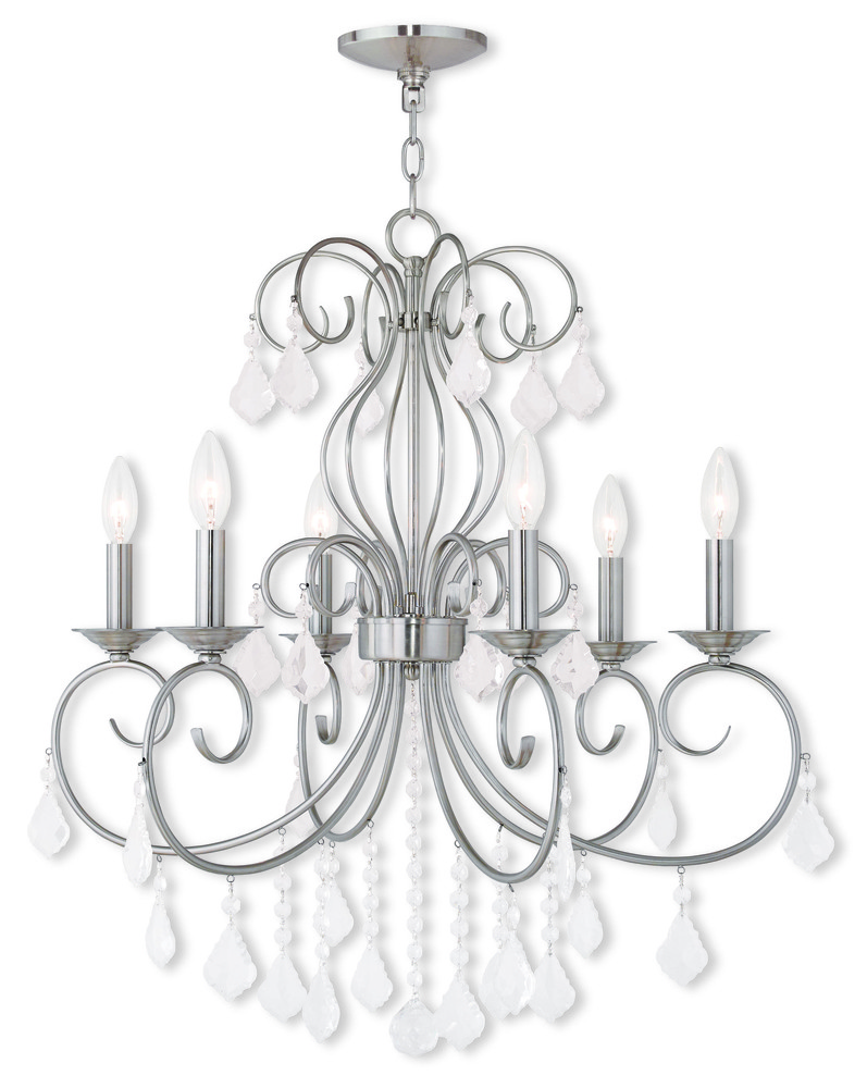 6 Light Brushed Nickel Chandelier