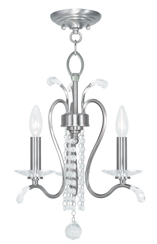 3 Light BN Mini Chandelier/Ceiling Mount