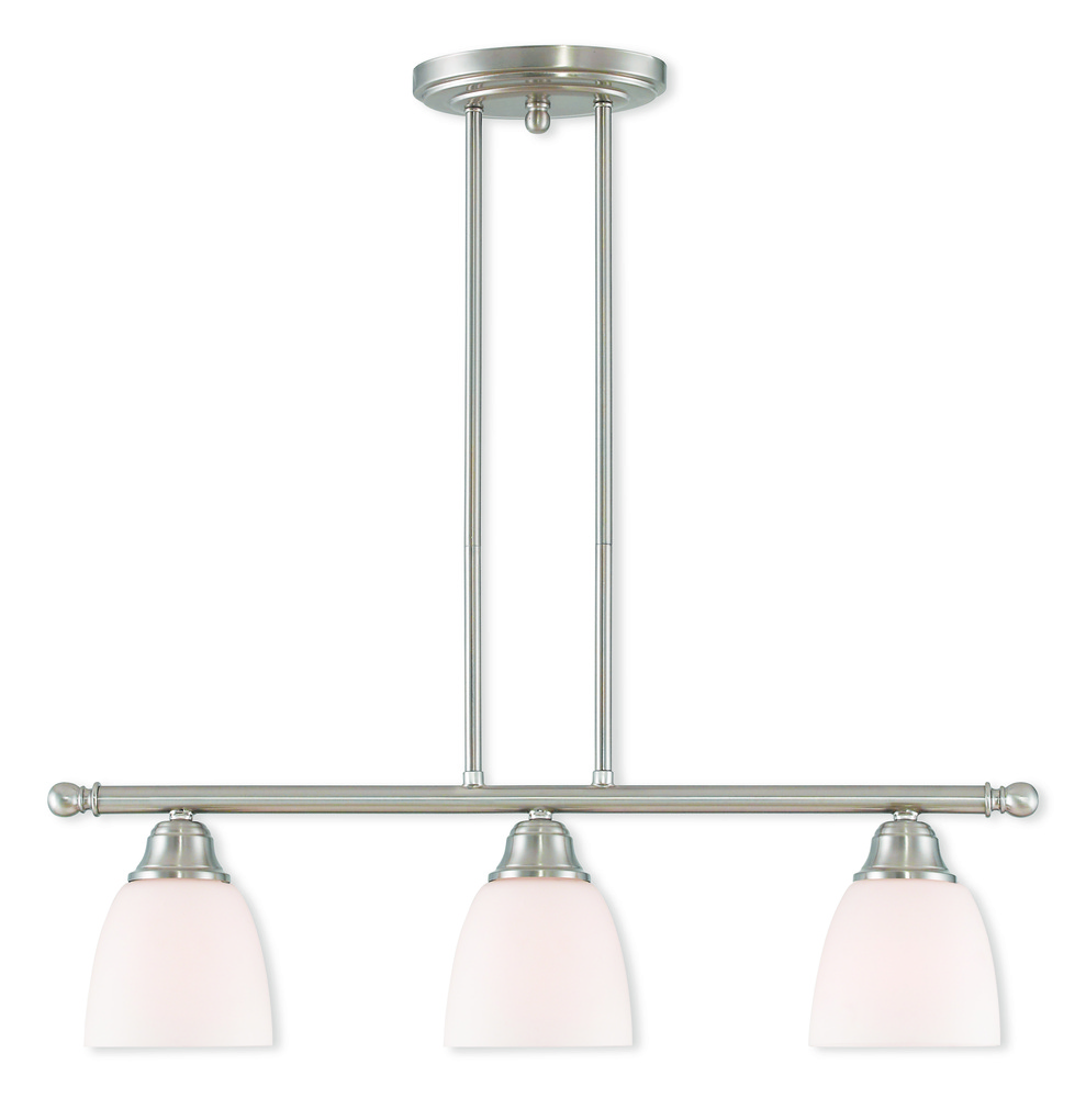 3 Light Brushed Nickel Linear Chandelier