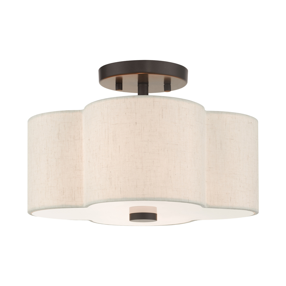 2 Lt English Bronze  Semi Flush