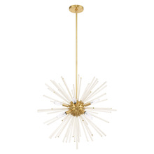 Livex Lighting 41256-12 - 8 Lt Satin Brass Pendant Chandelier