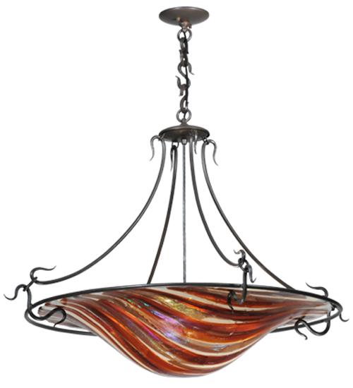 28.5"W Metro Fusion Marina Glass Inverted Pendant