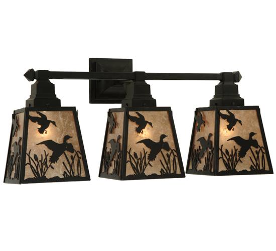 28"W Ducks in Flight 3 LT Wall Sconce