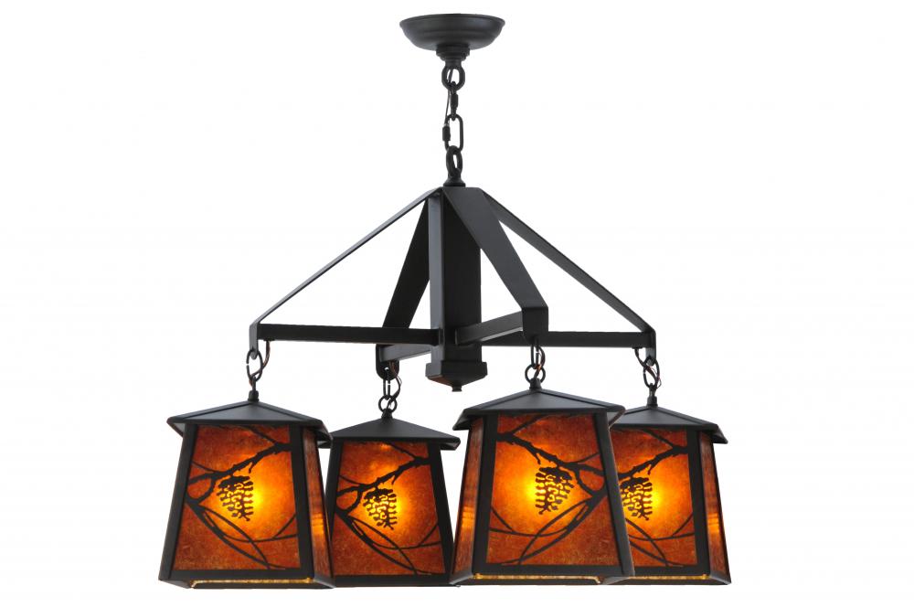 28"W Whispering Pines 4 LT Chandelier