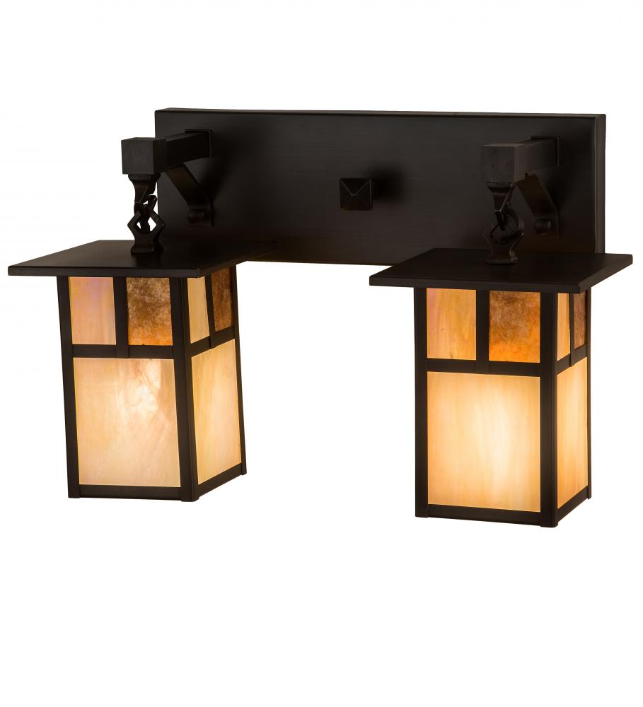 17"Wide Hyde Park "T" Mission 2 Light Vanity Light