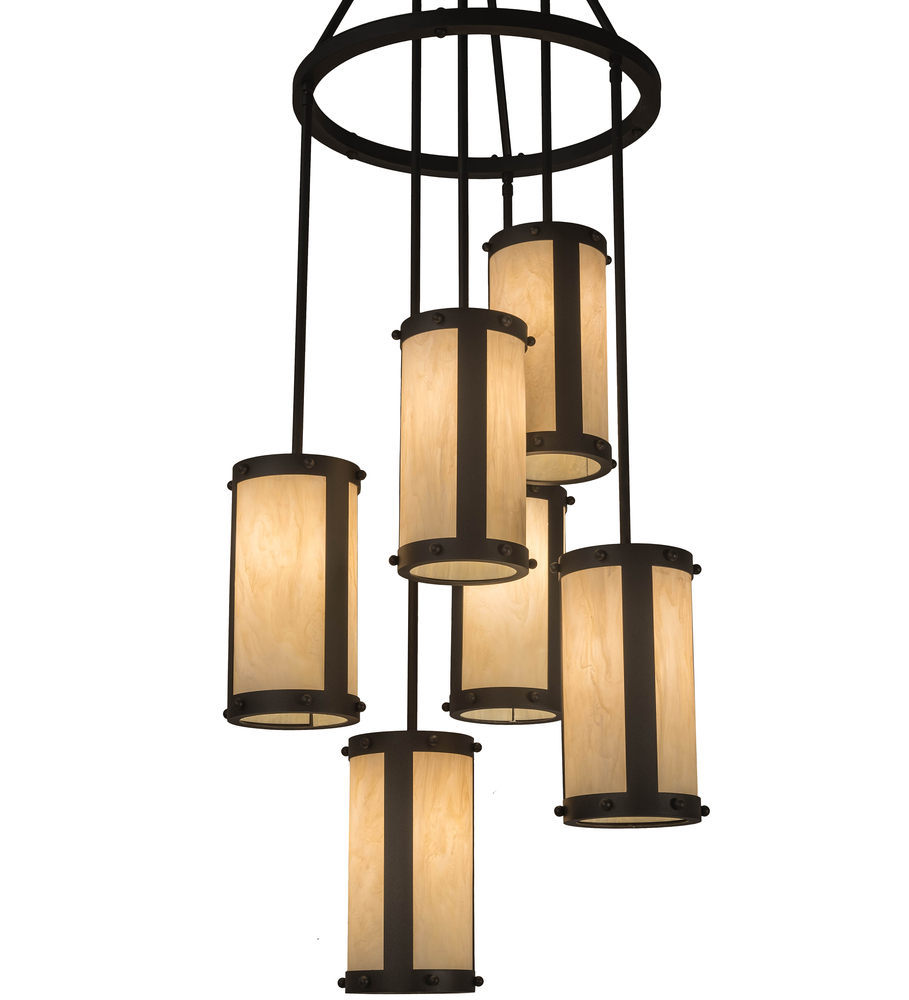 24" Wide Cartier 6 Light Cascading Chandelier