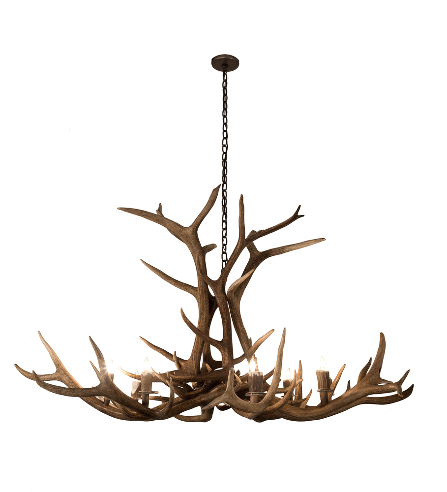 66" Wide Antlers Elk 8 LT Chandelier