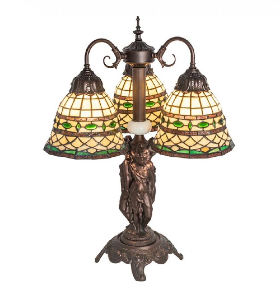 23" High Tiffany Roman 3 Light Table Lamp