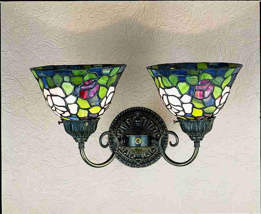 18" Wide Rosebush 2 Light Wall Sconce