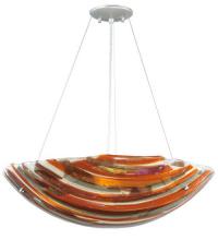 Meyda Green 109206 - 24"W Metro Fusion Marina Glass Inverted Pendant