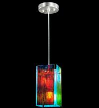 Meyda Green 122412 - 7"W Metro Fusion Fire and Ice Mist Quadrato Mini Pendant