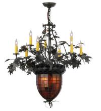 Meyda Green 125052 - 34" Wide Greenbriar Oak 9 Arm Chandelier