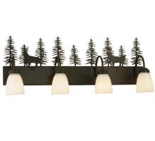 Meyda Green 126280 - 33"W Deer through the Trees 4 LT Vanity Light