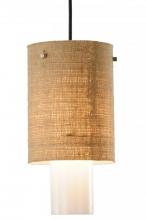 Meyda Green 143132 - 6.5"W Cilindro Burlap 2 Tier Mini Pendant