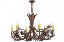 Meyda Green 152840 - 36"W Woodland Pine 6 LT Chandelier