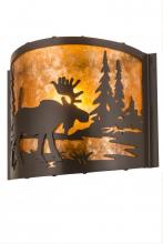 Meyda Green 190524 - 12" Wide Moose at Lake Wall Sconce