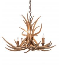 Meyda Green 213675 - 29" Wide Antlers Elk 4 Light Chandelier