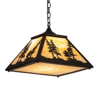 Meyda Green 231202 - 16" Square Tall Pines Pendant