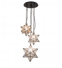 Meyda Green 236061 - 17" Wide Moravian Star 3 Light Cascading Pendant