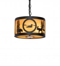 Meyda Green 240924 - 10" Wide Wildlife at Pine Lake Pendant