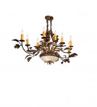 Meyda Green 244304 - 48" Long Greenbriar Oak 10 Light Chandelier