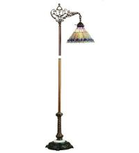 Meyda Green 65841 - 60"H Tiffany Jeweled Peacock Bridge Arm Floor Lamp