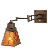 Meyda Yellow 108400 - 5-14" Wide Diamond Craftsman Swing Arm Wall Sconce