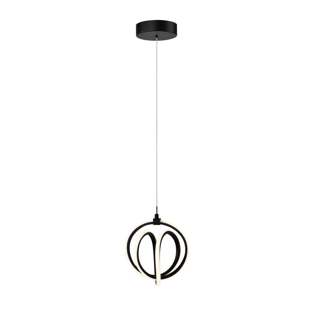 Rose 1 Light LED Pendant Black