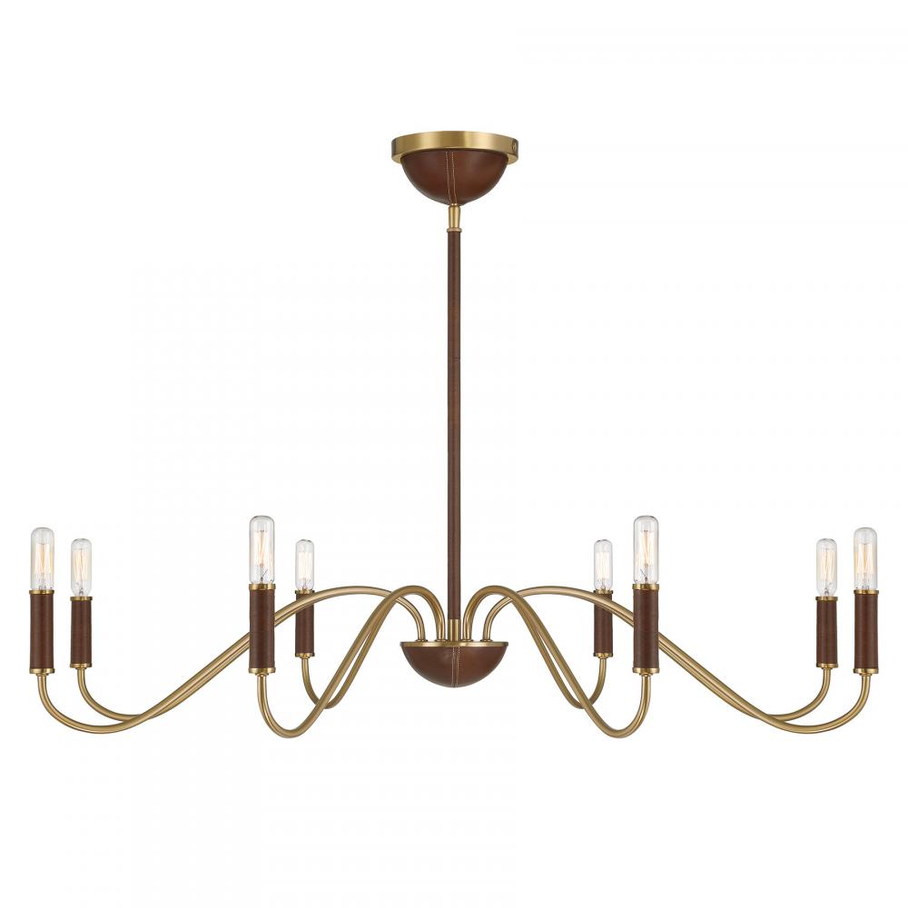 Abeline 8-Light Chandelier in Warm Brass