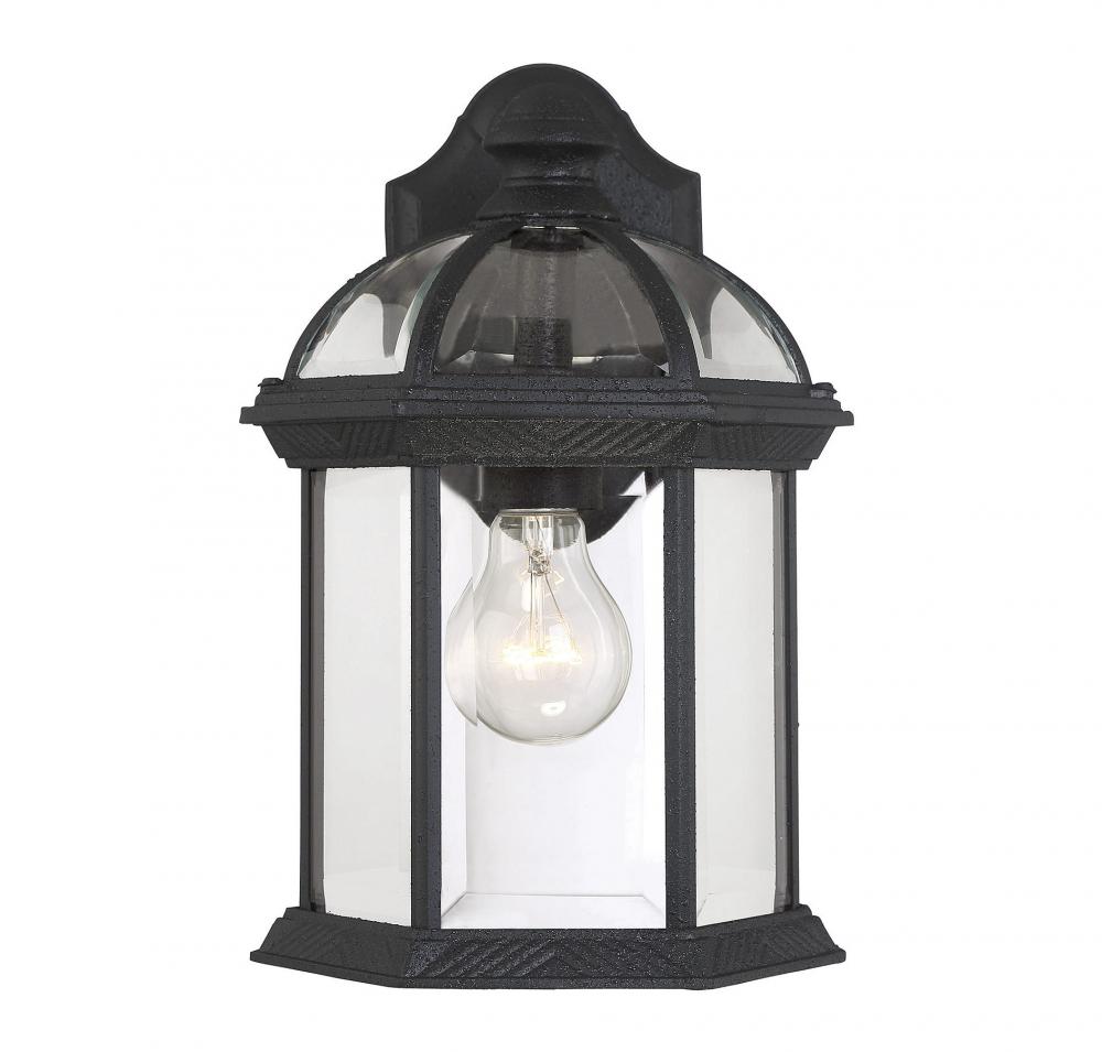 Kensington 1-Light Outdoor Wall Lantern in Textured Black