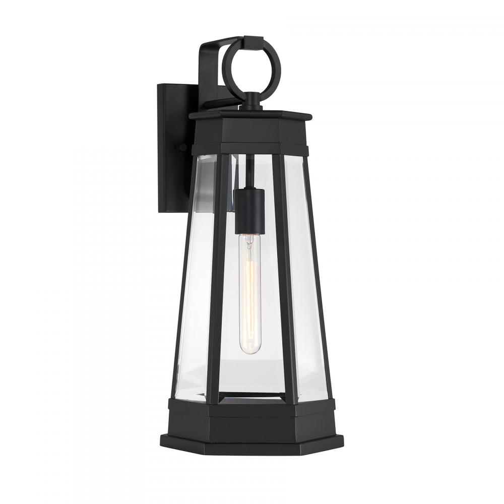 Payne 1-Light Outdoor Wall Lantern in Matte Black