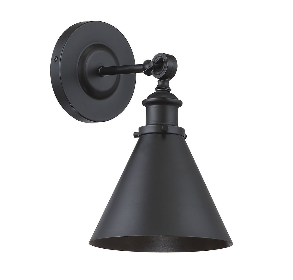 Glenn 1-Light Adjustable Wall Sconce in Matte Black