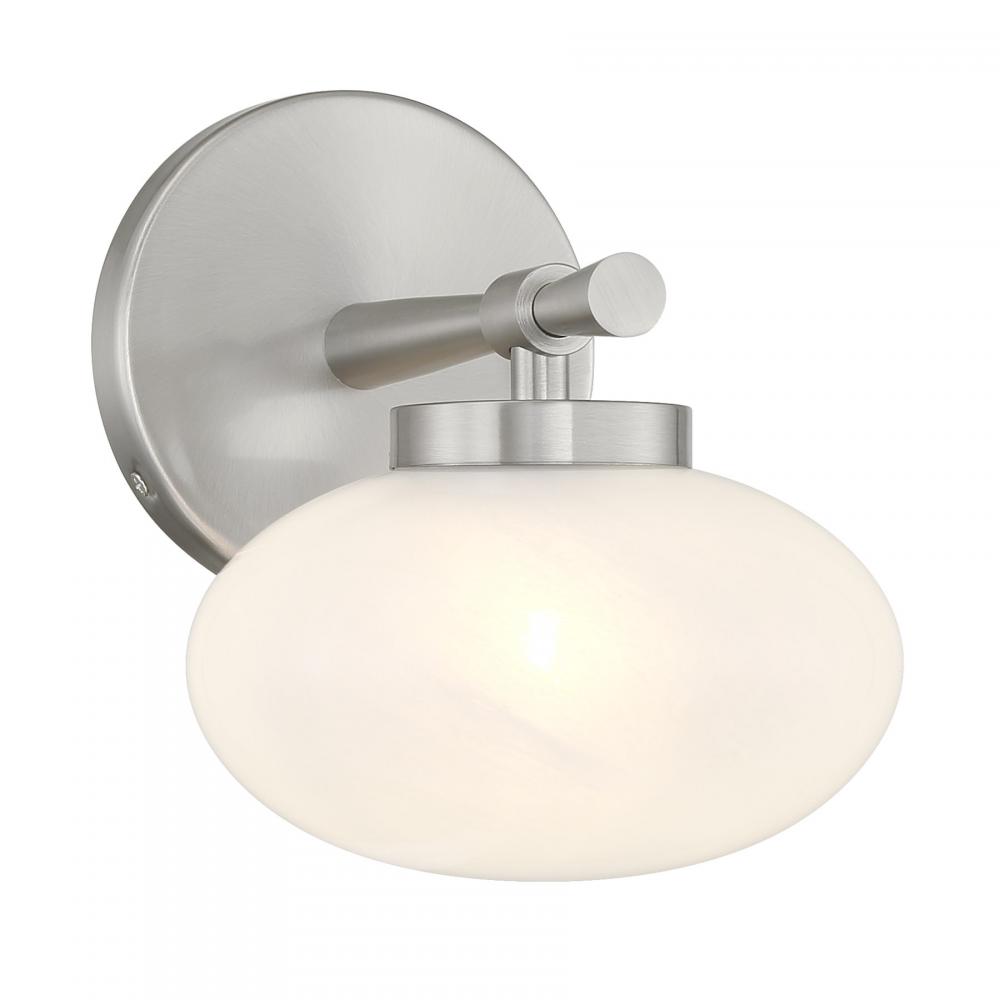 Barrow 1-Light Wall Sconce in Satin Nickel