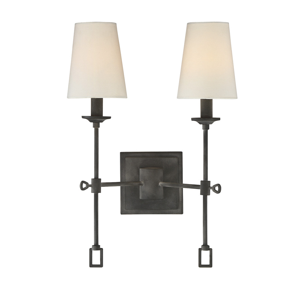 Lorainne 2-Light Wall Sconce in Oxidized Black