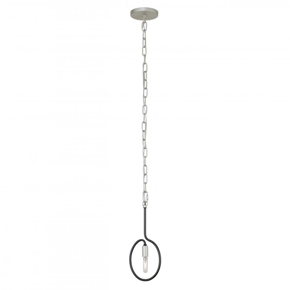 Eliptico 1-Lt Mini Pendant - Silverado/Black