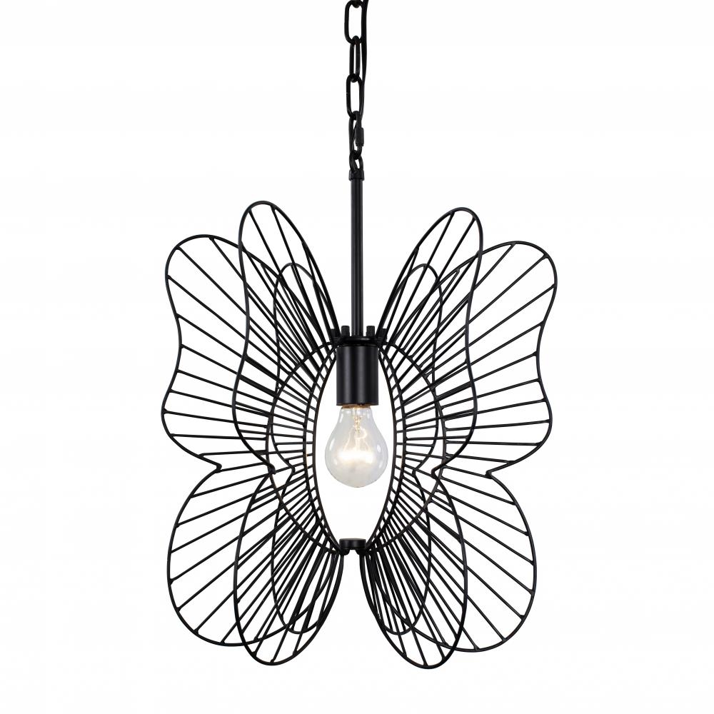 Monarch Butterfly 1-Lt Pendant - Black