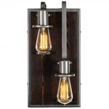 Varaluz 268W02RSL - Lofty 2-Lt Right Sconce - Steel/Zebrawood