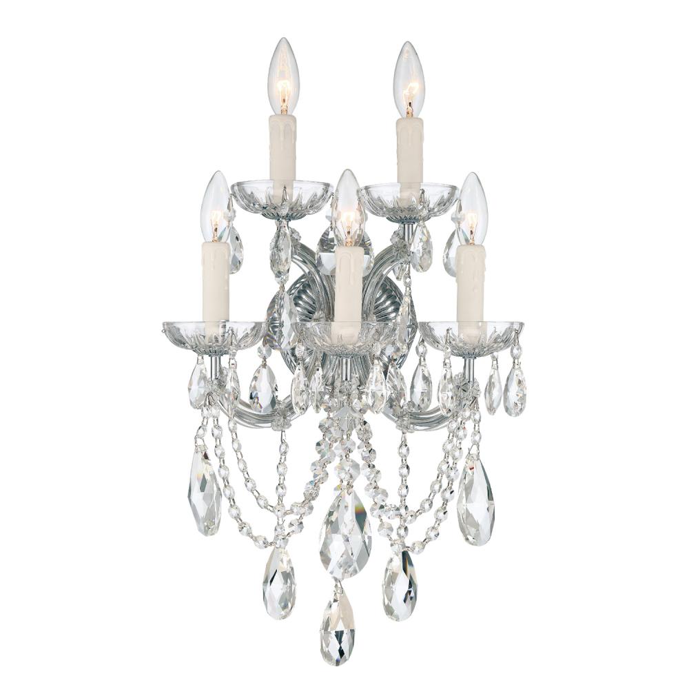 Maria Theresa 5 Light Swarovski Strass Crystal Polished Chrome Sconce