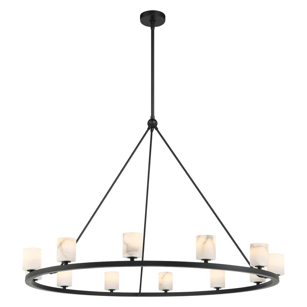 Aragon 12 Light LED Matte Black Chandelier