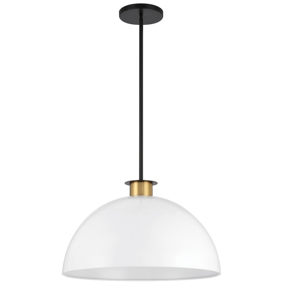 Gigi 1 Light Black + Aged Brass Pendant