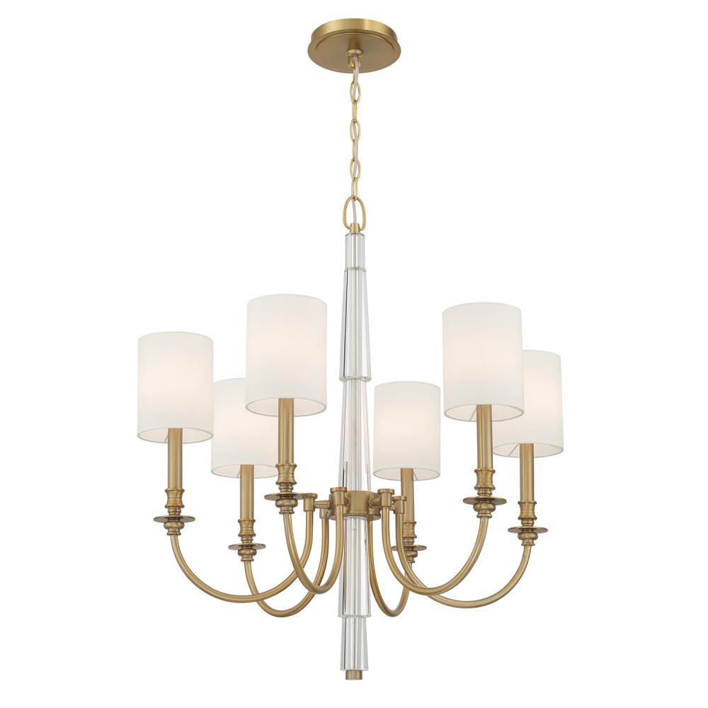 Lloyd 6 Light Aged Brass Chandelier