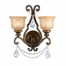 Crystorama 7502-BU-CL-SAQ - Norwalk 2 Light Spectra Crystal Bronze Umber Sconce