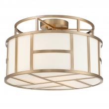 Crystorama DAN-400-VG - Libby Langdon for Crystorama Danielson 3 Light Vibrant Gold Semi Flush Mount