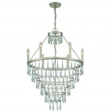 Crystorama LUC-A9066-SA - Lucille 6 Light Antique Silver Chandelier