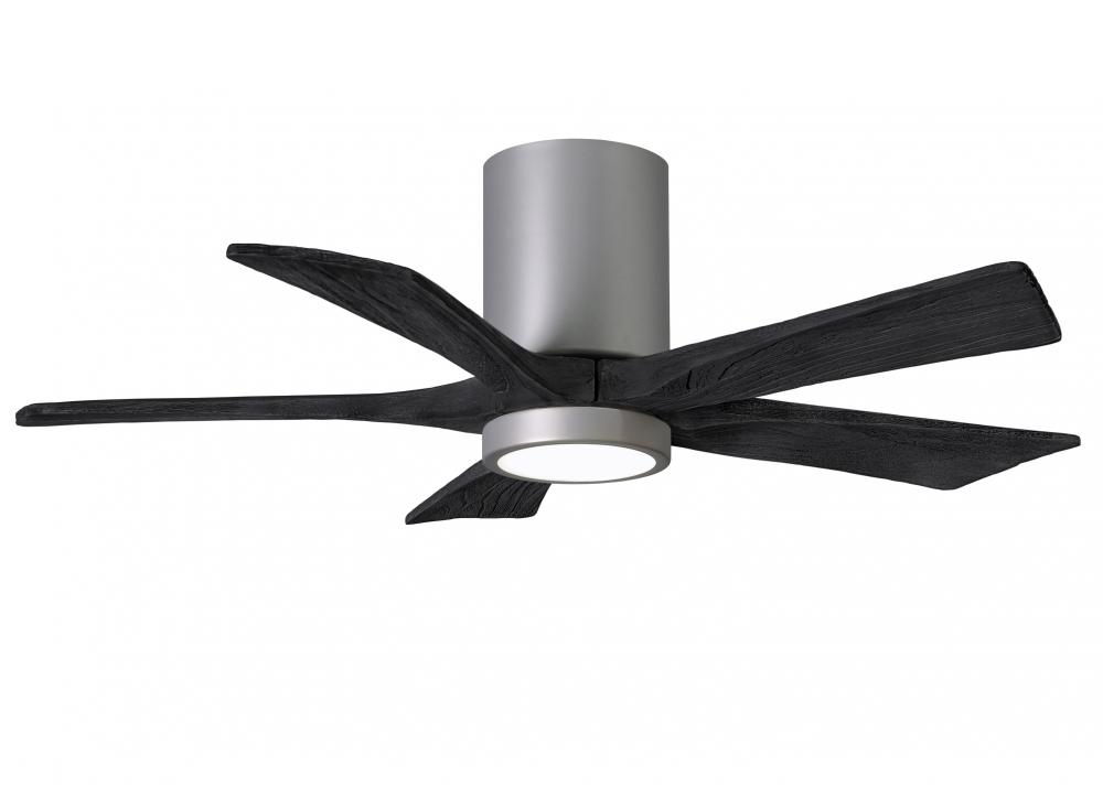 IR5HLK five-blade flush mount paddle fan in Brushed Nickel finish with 42” solid matte black woo