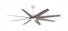 Matthews Fan Company ANLK-MWH-BN-64 - Ariella 8-blade ceiling fan in Matte White and Brushed Nickel blades